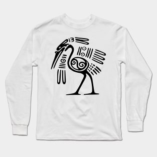 Tribal Crane Mexico Long Sleeve T-Shirt